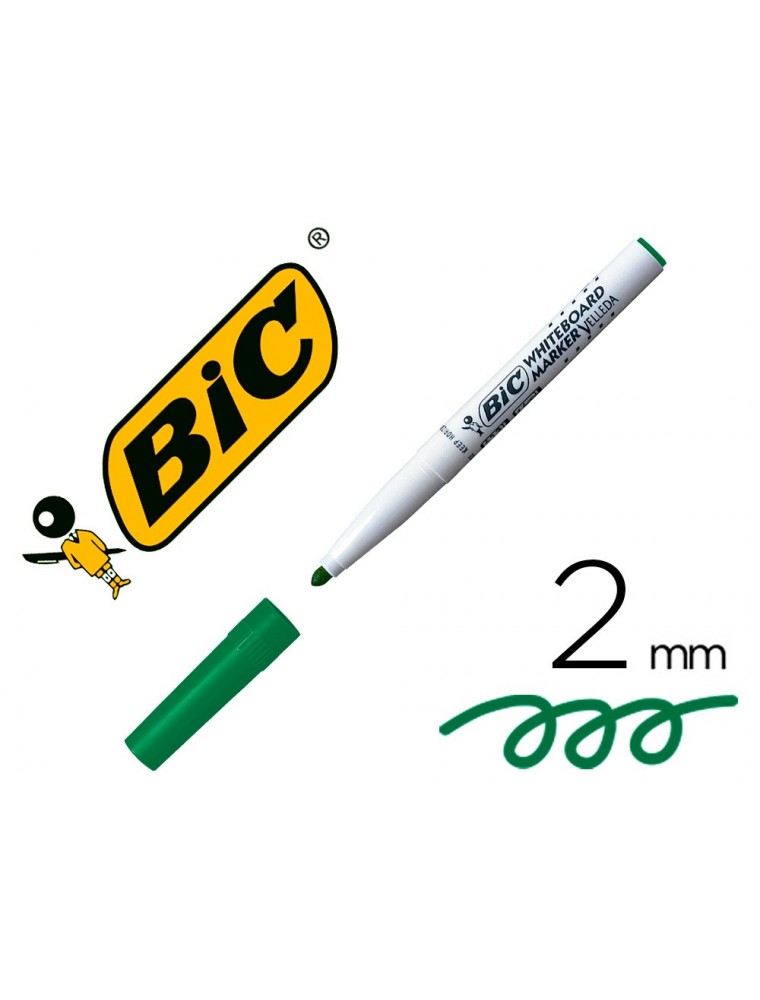 Rotulador bic velleda para pizarra verde punta redonda 1,4 mm