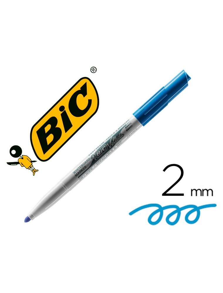 Rotulador bic velleda para pizarra azul punta redonda 1,4 mm