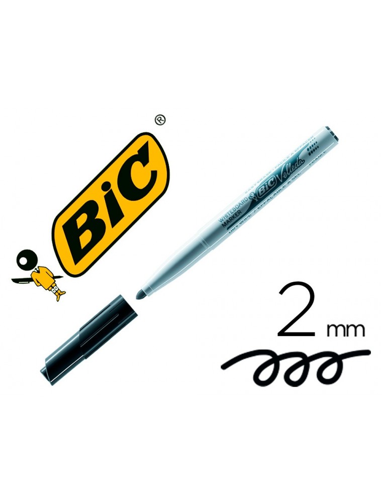 Rotulador bic velleda para pizarra negro punta redonda 1,4 mm