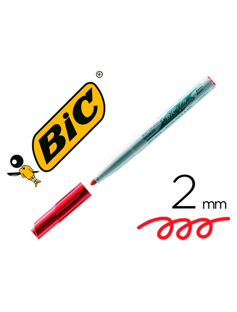 Rotulador bic velleda para pizarra rojo punta redonda 1,4 mm