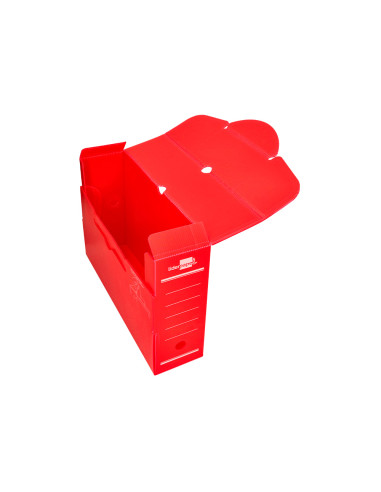 Caja archivo definitivo plastico liderpapel rojo 387x275x105 mm