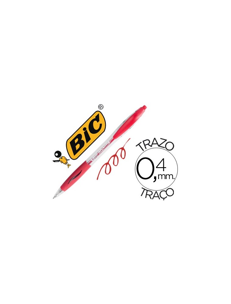 Boligrafo bic atlantis rojo retractil tinta aceite punta de 1 mm