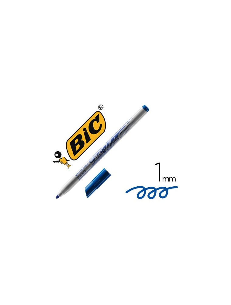 Rotulador bic velleda fino para pizarra azul punta redonda 1 mm