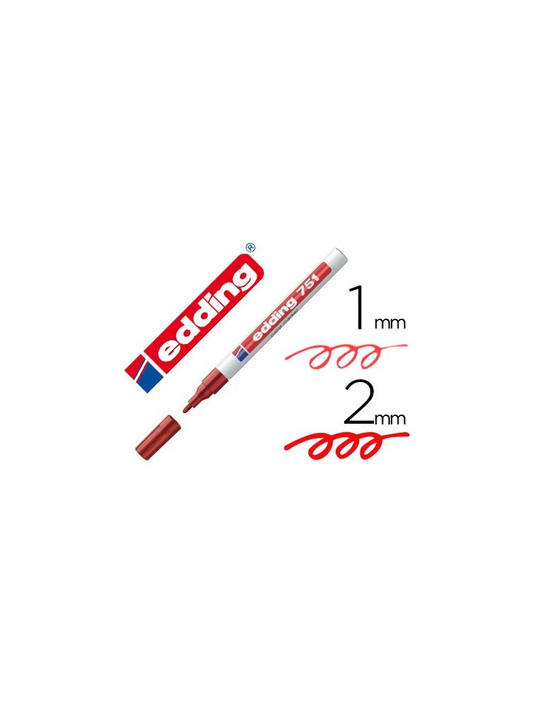 Rotulador edding punta fibra 751 rojo punta redonda 1-2 mm