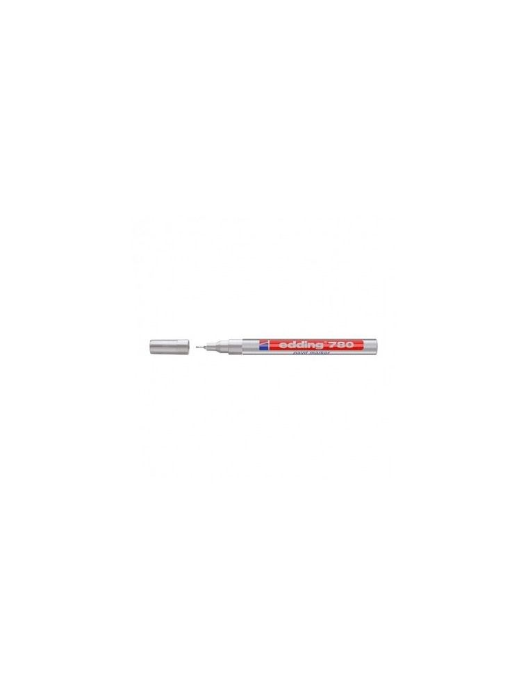 Rotulador marcador permanente tinta opaca punta metalica trazo 0.8 mm plata edding