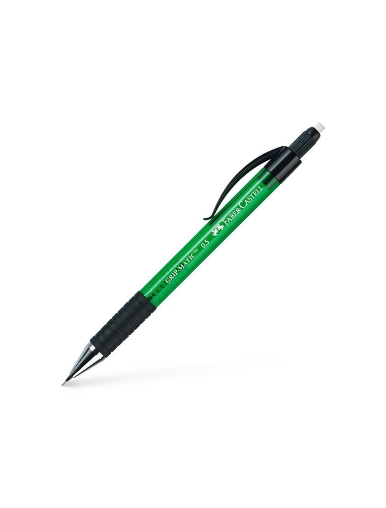 Portaminas recargable grip matic 0.5 mm con goma verde Faber Castell