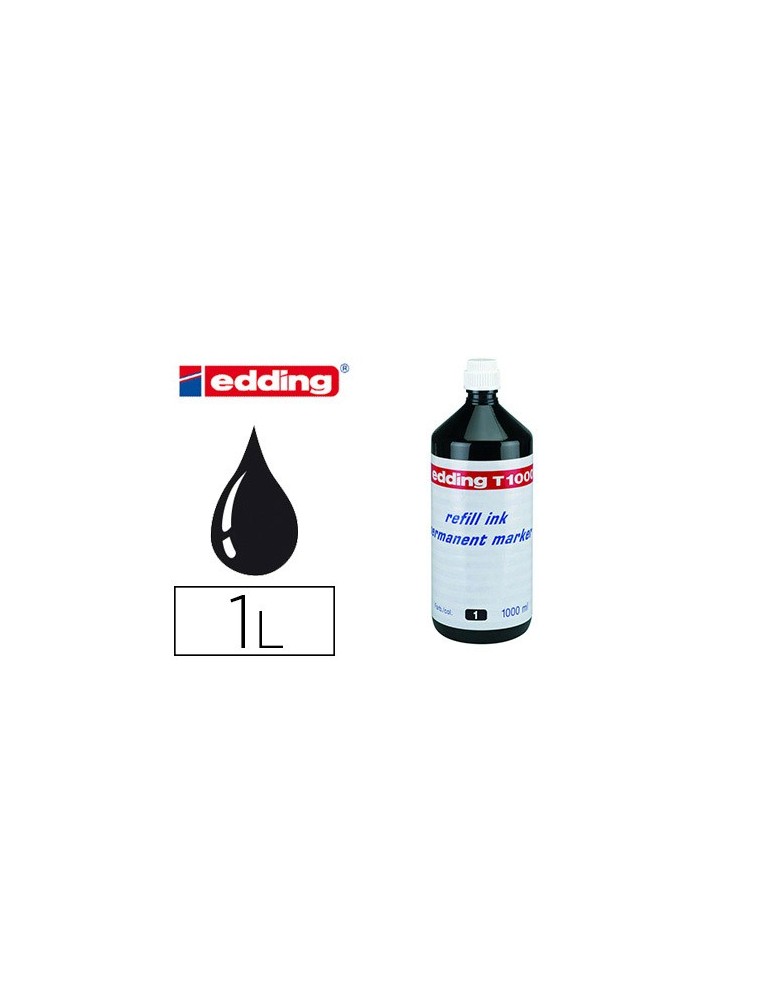 Tinta rotulador edding t-1000 negro frasco de 1 litro