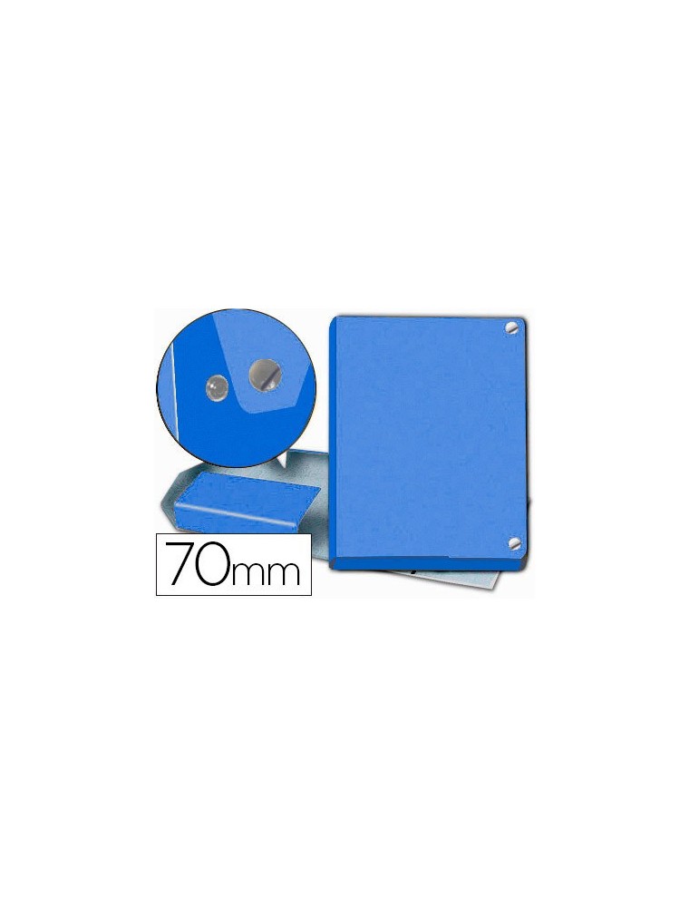 Carpeta proyectos pardo folio lomo 70 mm carton forrado azul con broche