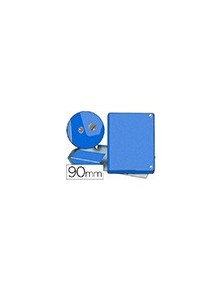 Carpeta proyectos pardo folio lomo 90 mm carton forrado azul con broche