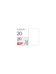 Etiqueta adhesiva apli translucidas 1225 tamaño 210x297 mm - fotocopiadora -laser caja con 20 etiquetas