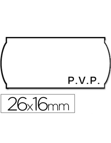 Etiquetas meto onduladas 26x16 mm pvp blanca adh 2 rollo 1200 etiquetas troqueladas