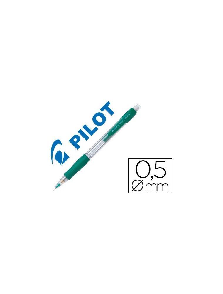 Portaminas pilot super grip verde 0,5 mm sujecion de caucho