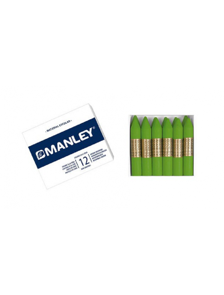 Lapices cera manley monocolor verde intenso  caja de 12 n. 50