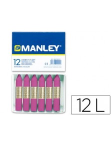 Lapices cera manley monocolor lila caja 12u