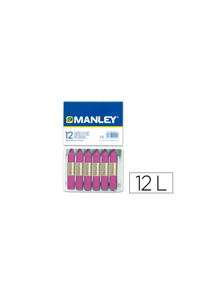 Lapices cera manley monocolor lila caja 12u