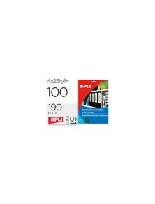 Etiqueta adhesiva apli 1233 tamaño 190x61 mm para fotocopiadora laser ink-jet caja 25 hojas con 100