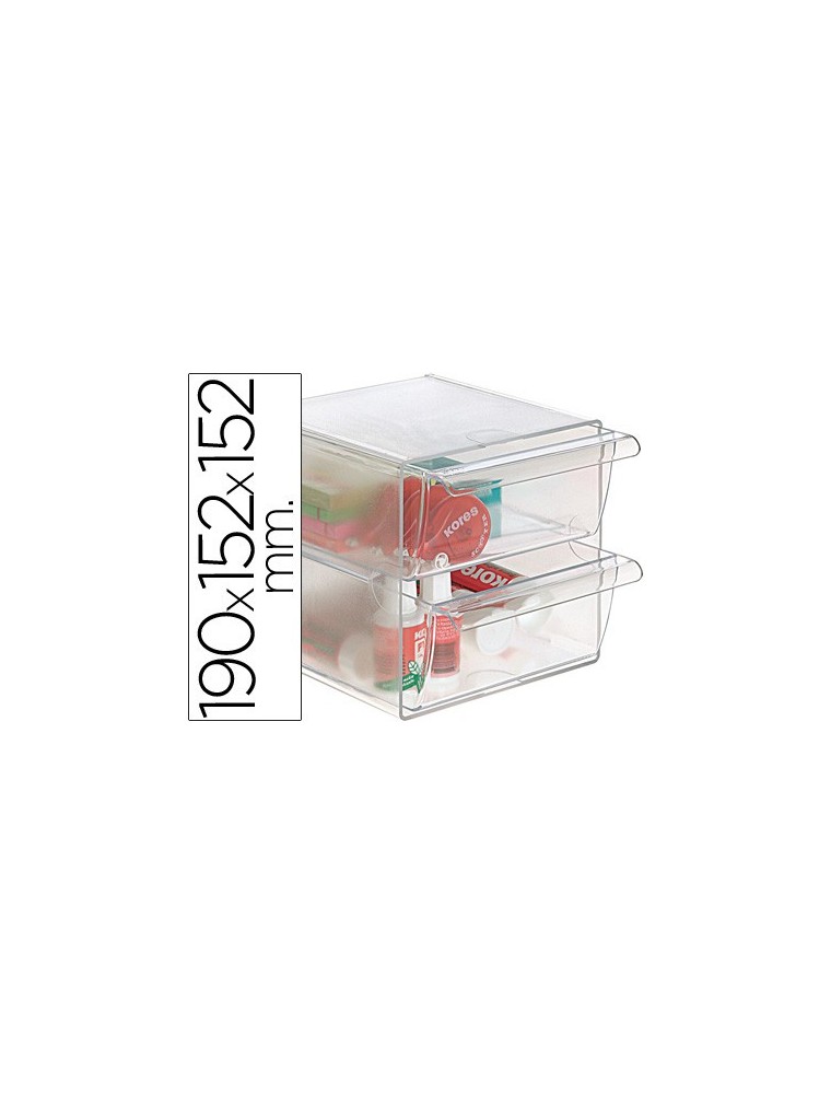 Archicubo archivo 2000 2 cajones organizador modular plastico 190x150x150 mm incluye 2 clips de sujecion