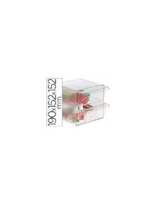 Archicubo archivo 2000 2 cajones organizador modular plastico 190x150x150 mm incluye 2 clips de sujecion