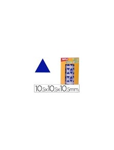 Gomets autoadhesivos triangulares 10,5X10,5X10,5mm azul en rollo