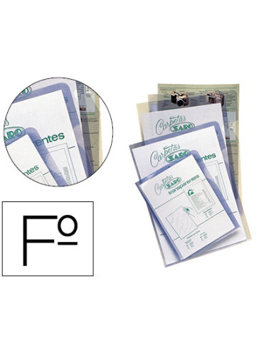 Carpeta dossier uñero saro pvc folio 280 mc transparente