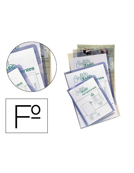 Carpeta dossier uñero saro pvc folio 280 mc transparente