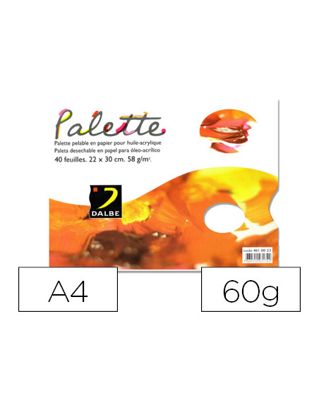 Paleta papel dalbe desechable din a4 40 hojas 60 gr