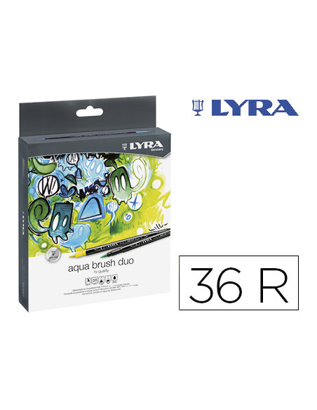 Rotulador lyra aqua brush duo caja de 36 colores surtidos