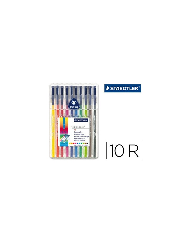 Rotulador staedtler triplus color 323 estuche de 10 unidades colores surtidos