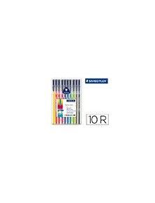 Rotulador staedtler triplus color 323 estuche de 10 unidades colores surtidos