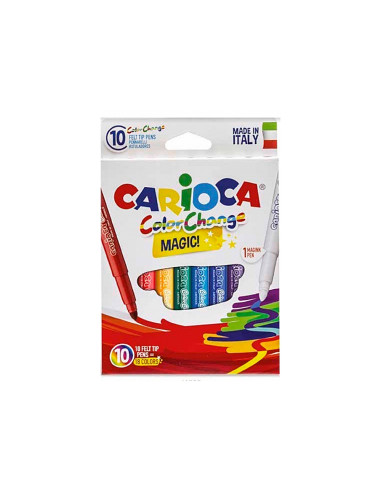 Rotulador carioca cambia color tinta magica caja de 10 unidades colores surtidos