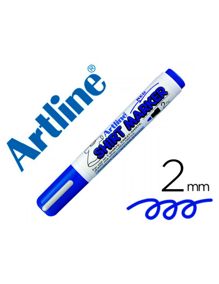 Rotulador artline camiseta ekt-2 azul punta redonda 2 mm para uso en camisetas