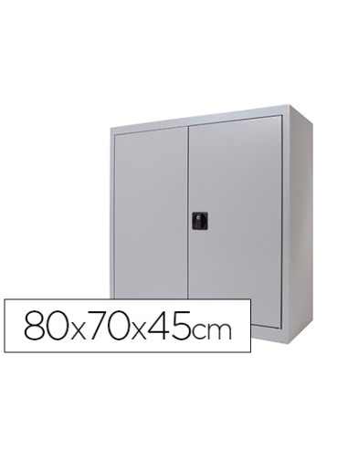 Armario metalico rocada dos puertas batientes incluye una balda 80x70x45 cm acabado ac00 gris/gris