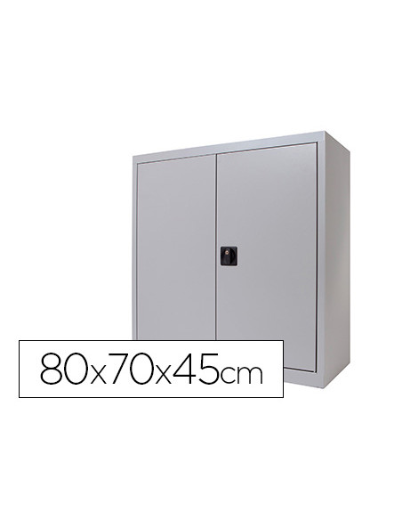 Armario metalico rocada dos puertas batientes incluye una balda 80x70x45 cm acabado ac00 gris/gris