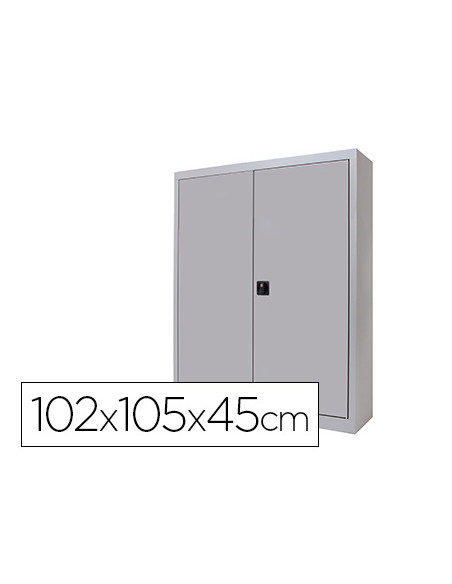 Armario metalico rocada dos puertas batientes incluye dos balda 102x105x45 cm acabado ac00 gris/gris