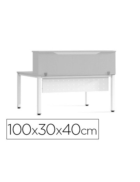 Mostrador de altillo rocada valido para mesas work metal executive 100x30x40 cm acabado aw04 blanco/blanco