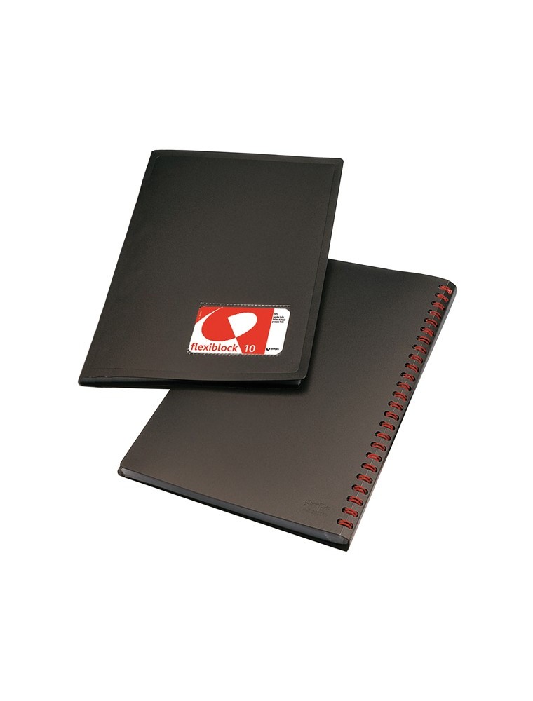 CARPETA 40 FUNDAS FOLIO NEGRO FLEXIBLOCK GRAFOPLAS