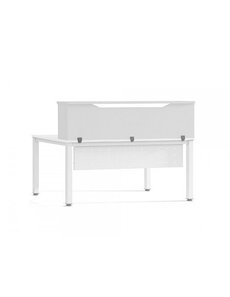 Mostrador de altillo rocada valido para mesas work metal executive 140x30x40 cm acabado aw04 blanco/blanco