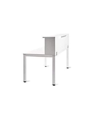 Mostrador de altillo rocada valido para mesas work metal executive 160x30x40 cm acabado aw04 blanco/blanco