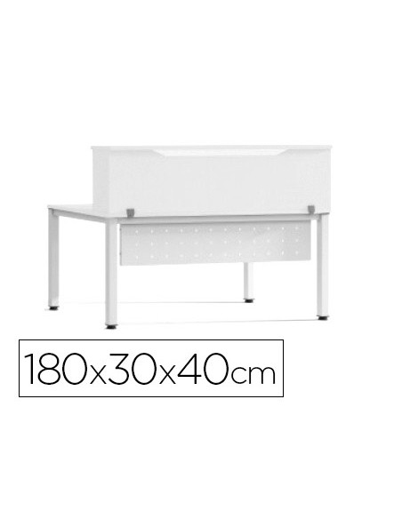 Mostrador de altillo rocada valido para mesas work metal executive 180x30x40 cm acabado aw04 blanco/blanco