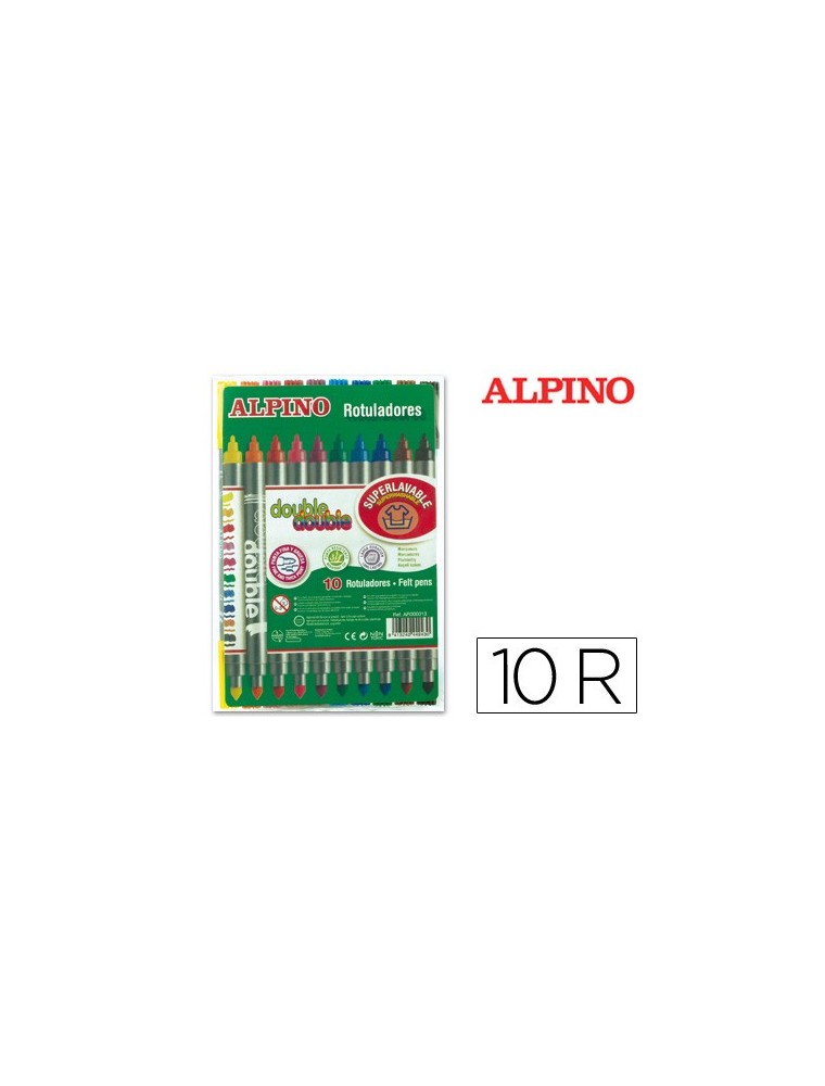 Rotulador alpino double double punta gruesa y punta fina caja de 102 colores surtidos