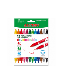 Rotulador alpino double double punta gruesa y punta fina caja de 102 colores surtidos