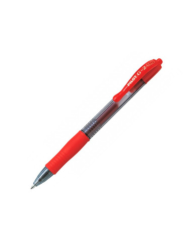 Boligrafo pilot g-2 rojo tinta gel retractil sujecion de caucho en blister