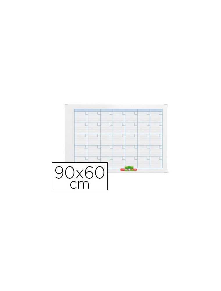 Planning magnetico nobo mensual rotulable marco metalico 90x60 cm