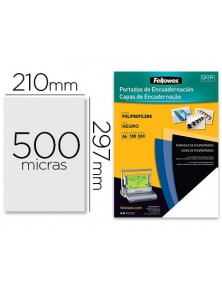 TAPA DE ENCUADERNACION POLIPROPILENO NEGRO DIN A-4 450 MICRAS CAJA DE 100 UD FELLOWES