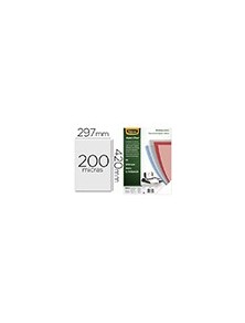 Tapa de encuadernacion fellowes din a3 pvc transparente cristal 200 micras pack de 100 unidades