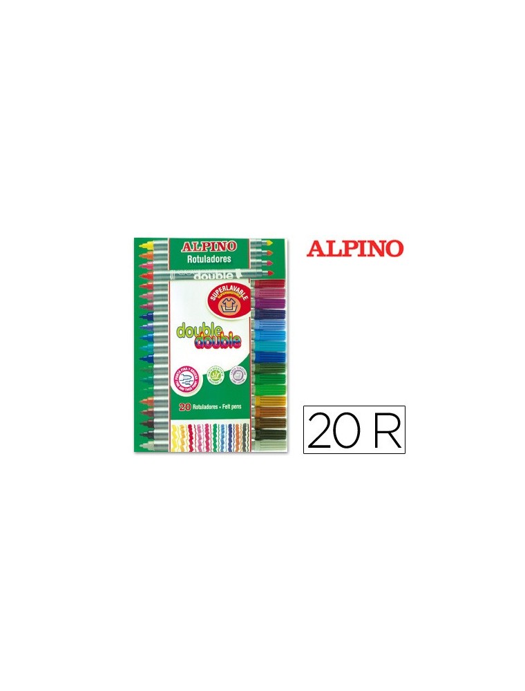 Rotulador alpino double double punta gruesa y punta fina caja de 204 colores surtidos