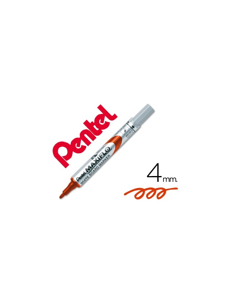 Rotulador maxiflo pentel para pizarra blanca color rojo