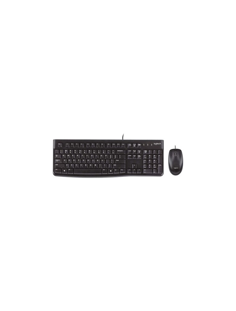 Set Teclado  Raton Logitech Mk120 Usb Con Cable Negro