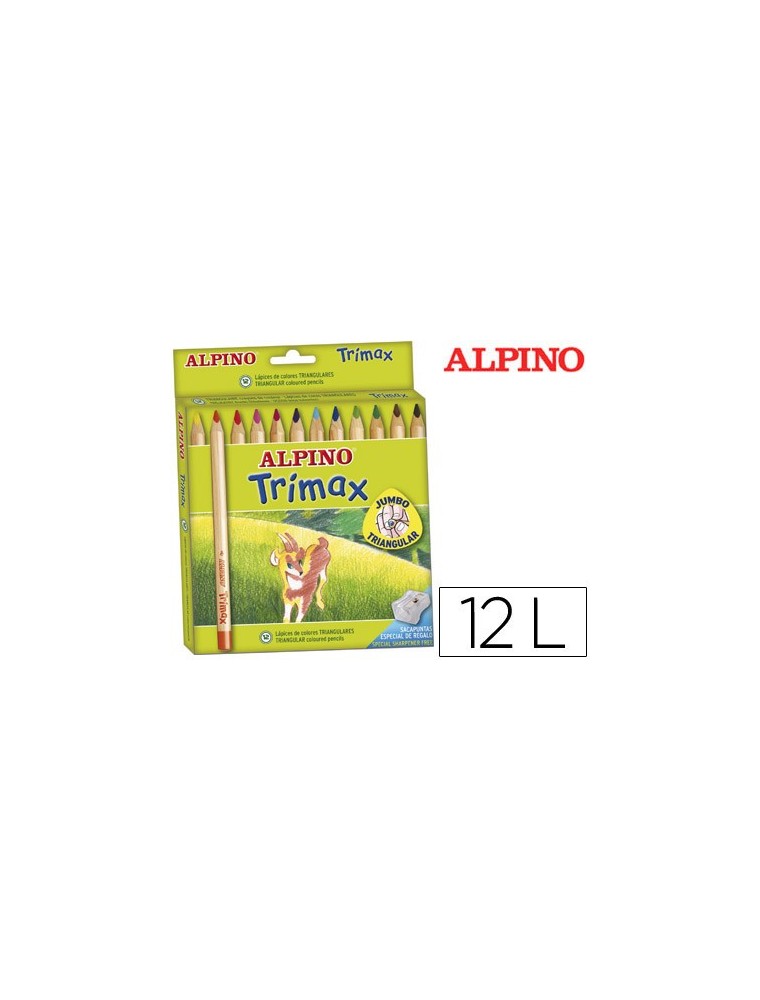 Lapices de colores alpino trimax caja de 12 colores surtidos