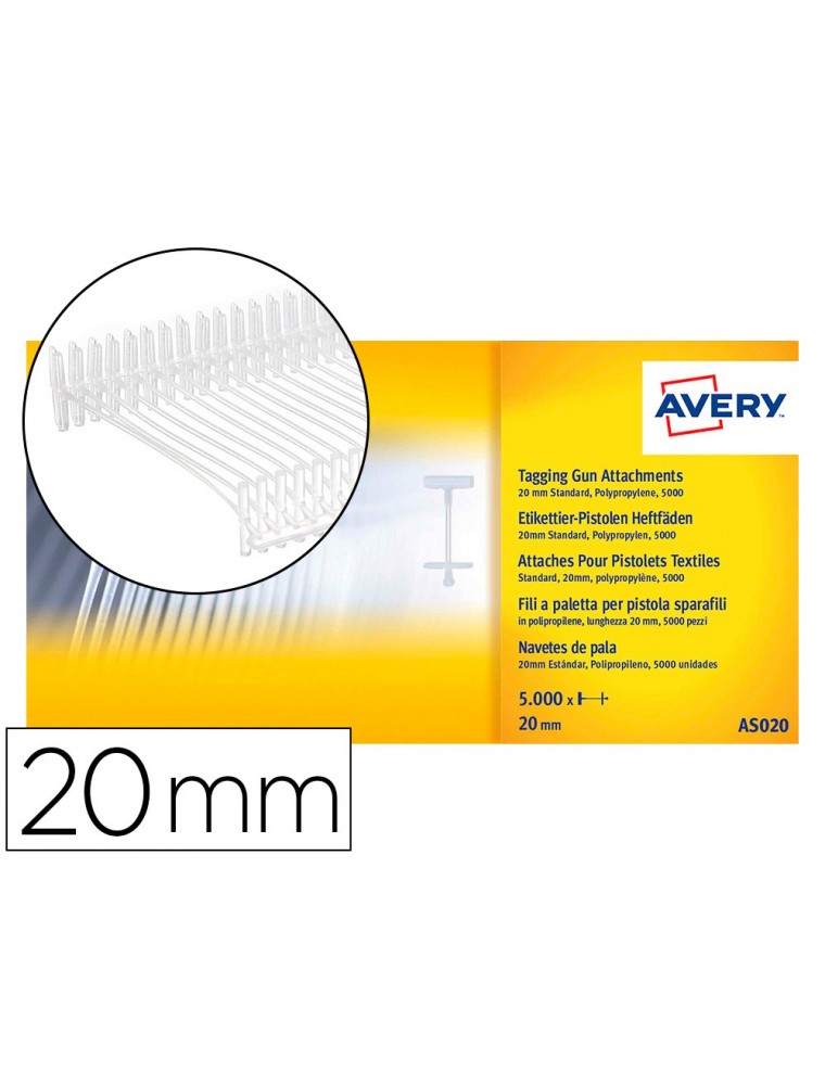 Recambio de navetes avery para pistola sujeta etiquetas 20 mm